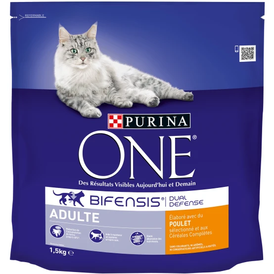 Purina One chicken kibble for adult cats