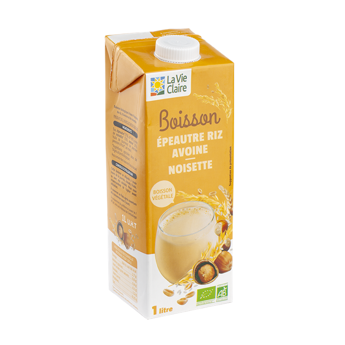 Boisson epeautre avoine riz noisette