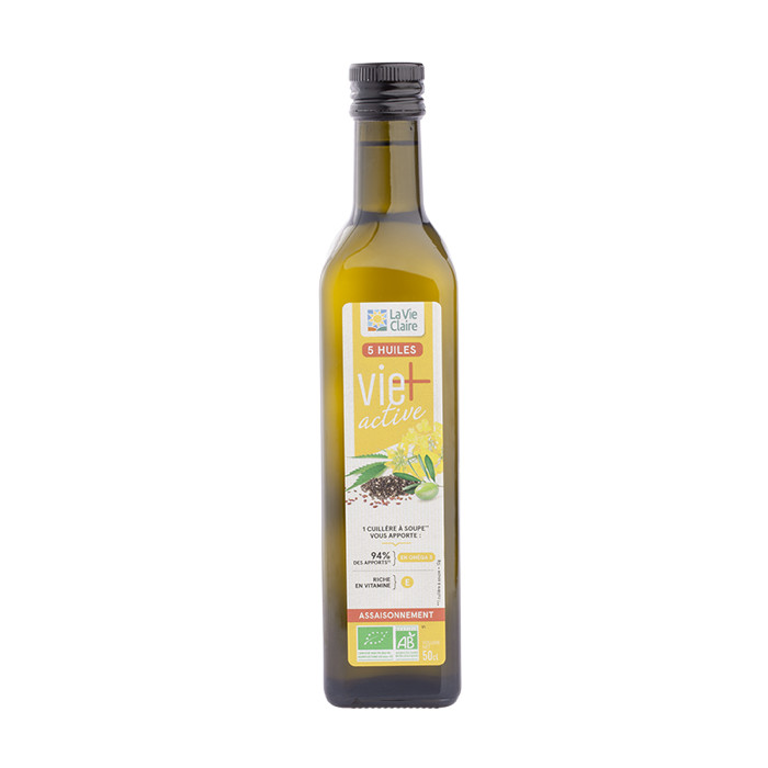 Huile mélange vie active+ 50cl - mélange de 5 huiles - La Vie Claire