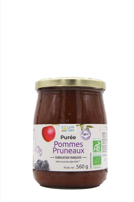 Prune apple puree with no added sugar 560g - La Vie Claire