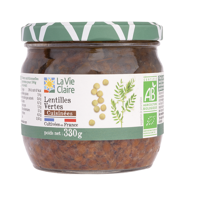 Lentilles vertes cuisinées 330g - La Vie Claire