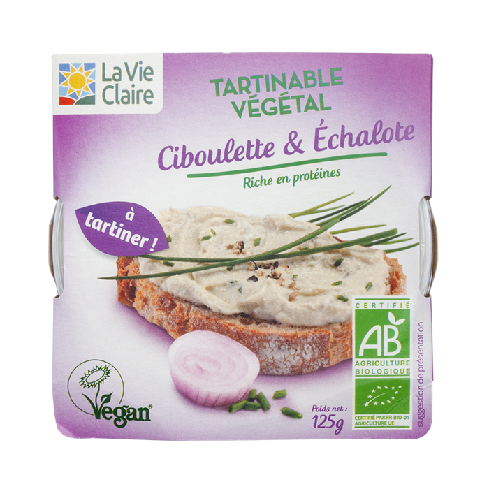 Vegan soy cheese spread/chives/shallot 125g - La Vie Claire