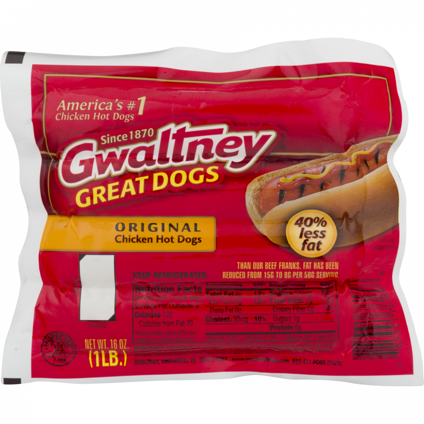 Gwaltney Chicken Franks Great 453 g 