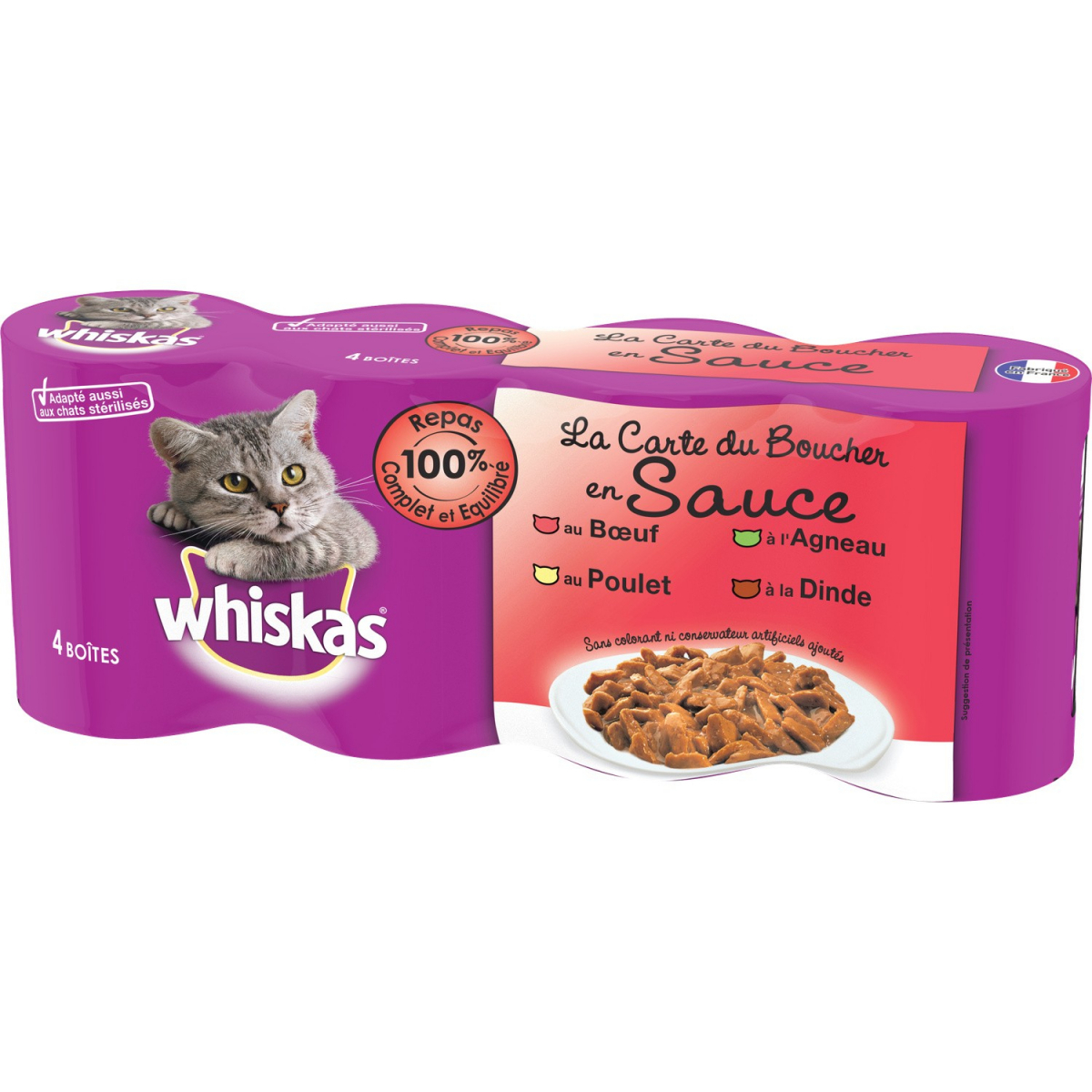 Whiskas Carte Du Boucher En Sauce 400 g x 4