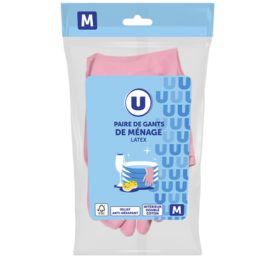 Latex household gloves size M
