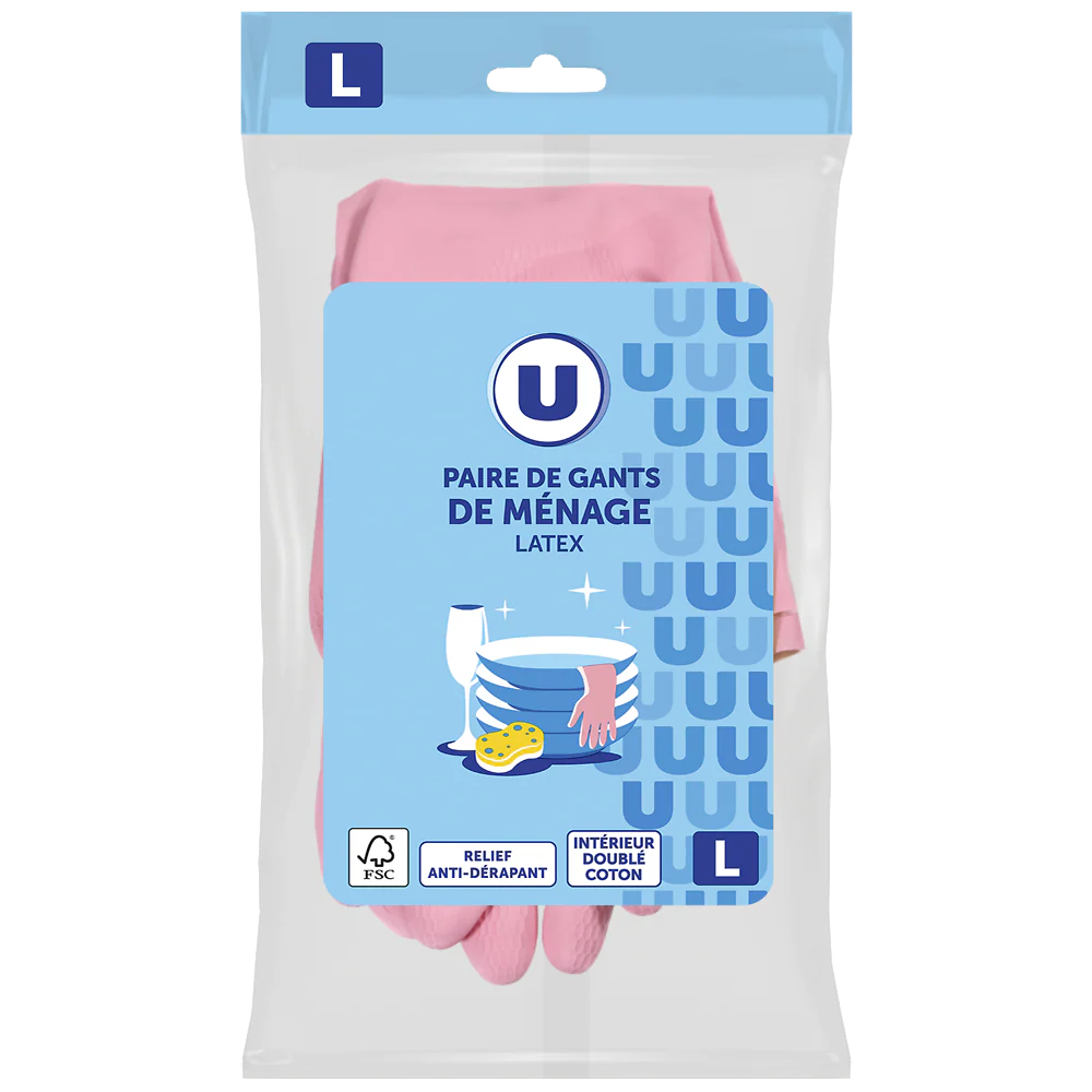 Latex household gloves size L