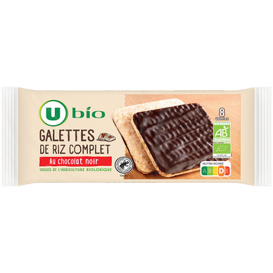 Organic brown rice cake with dark chocolate U