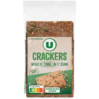 Pumpkin seed, flax and sesame crackers U