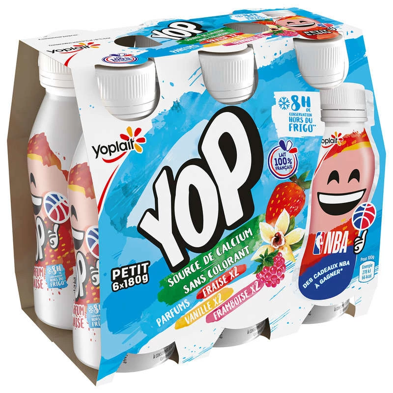  Yop strawberry vanilla and raspberry yoghurt drink