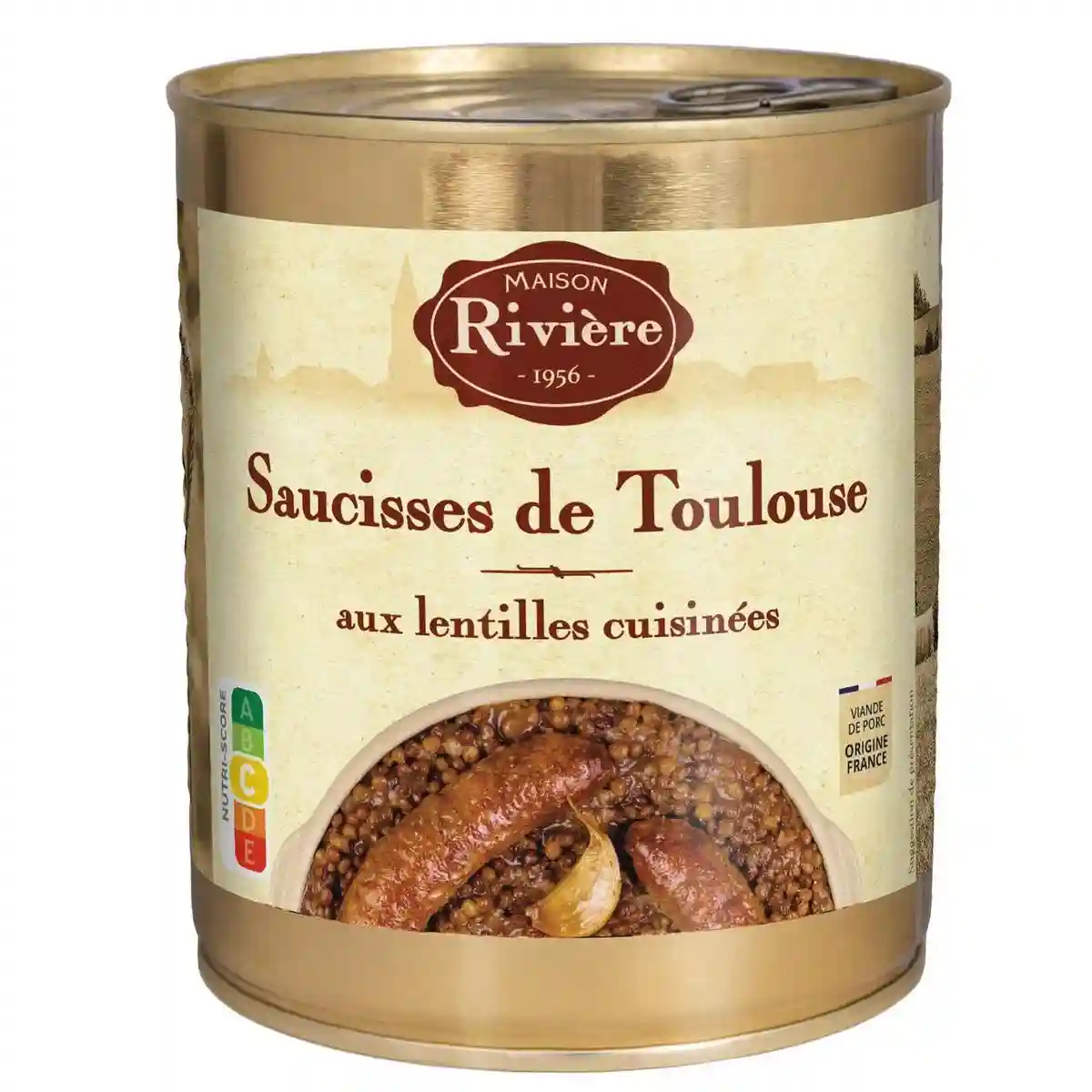 Maison Rivière Toulouse sausages with lentils