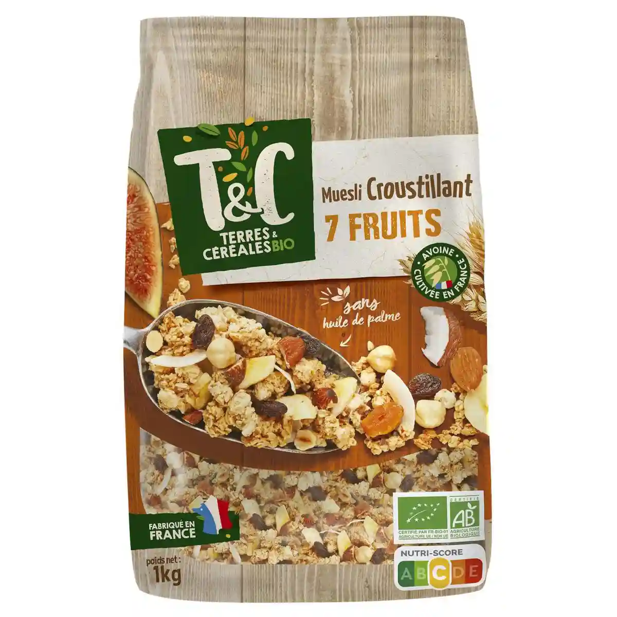 Terres & Céréales crunchy muesli with 7 organic fruits 