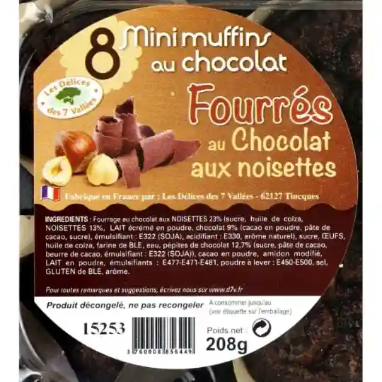 Chocolate and hazelnut mini muffins