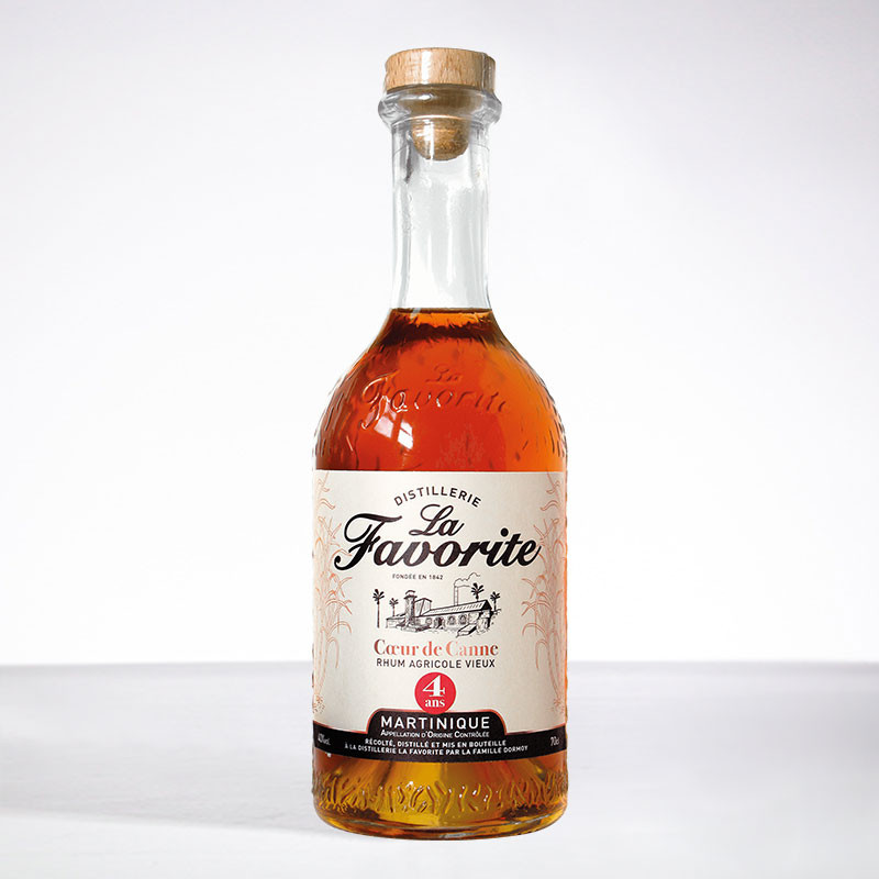 La favorite, rhum agricole martinique, 4 ans vieux coeur de canne 42%, 100cl