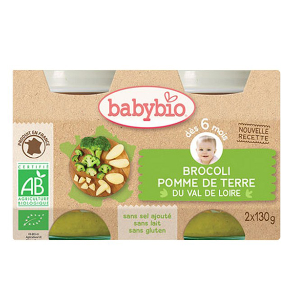 BabyBio Petits Pots Brocolis PDT 130 g x 2 