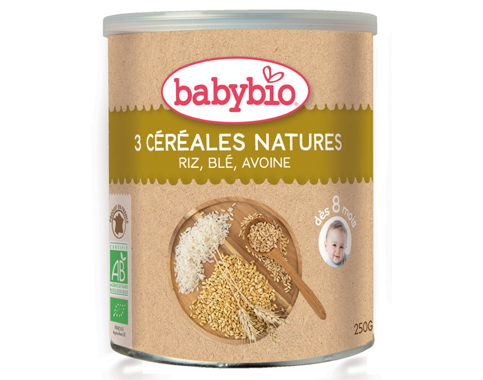 BabyBio 3 Céréales Riz Blé Avoine Dès 6 Mois Bio 250 g