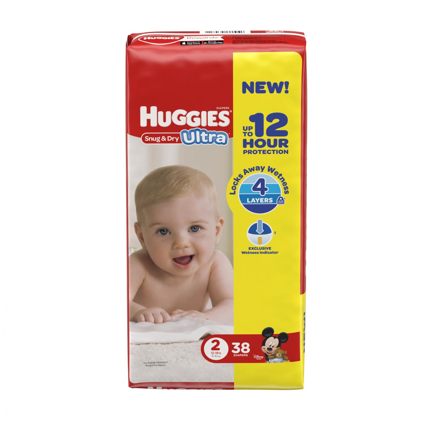 Huggies Couches Snug Dry Jumbo 5-8 Kg x 38