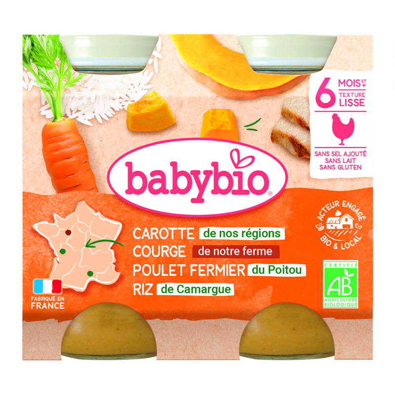 Babybio Pot Carrot Squash Butternut Chicken - From 6 Months