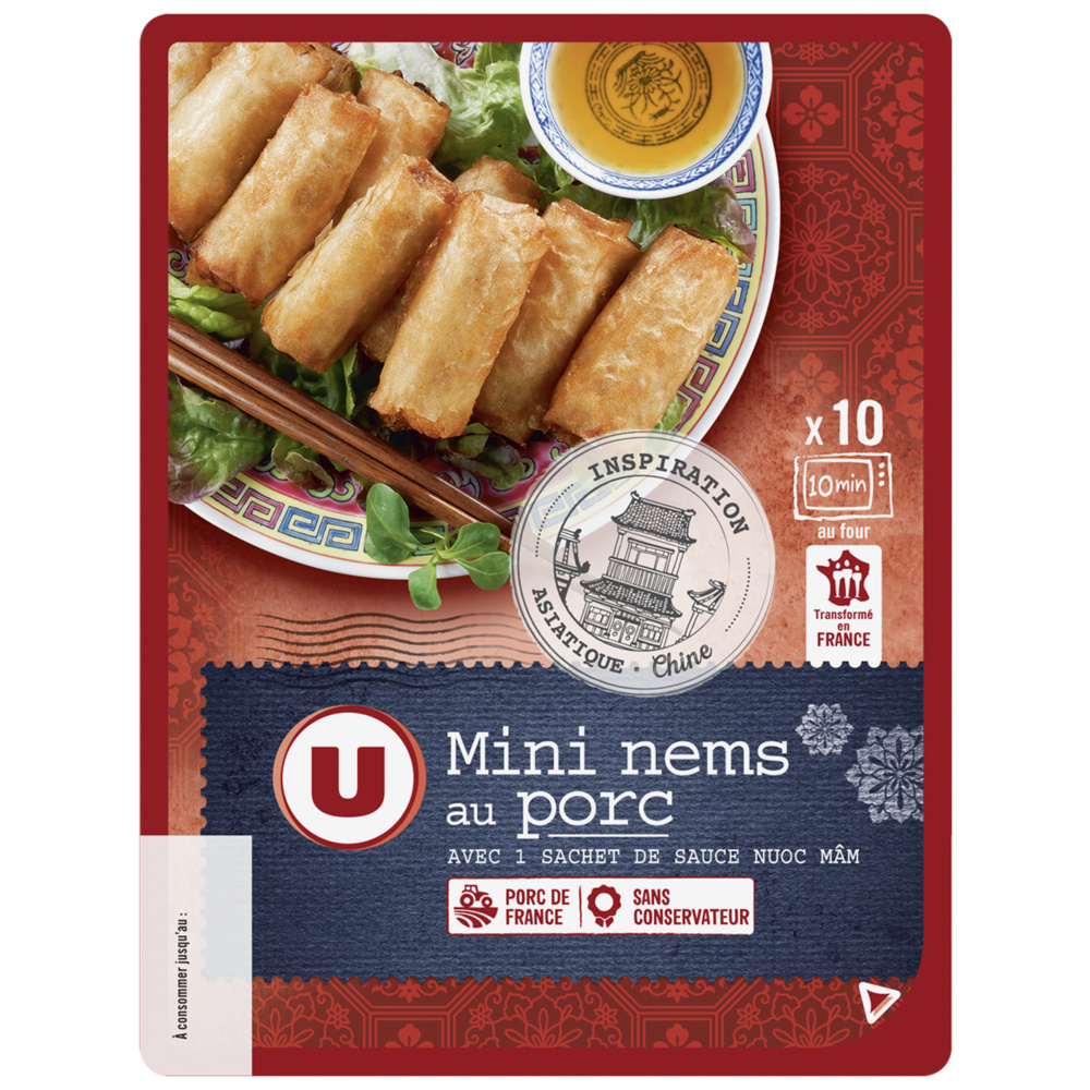 Mini pork spring rolls x10 U
