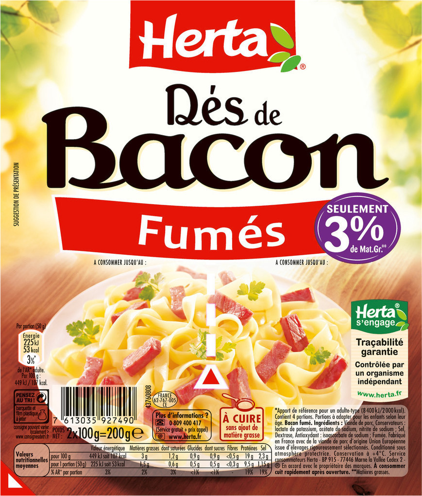 Herta smoked bacon cubes