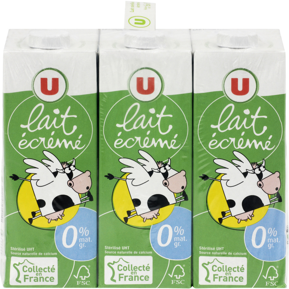 U skimmed milk 6*1L