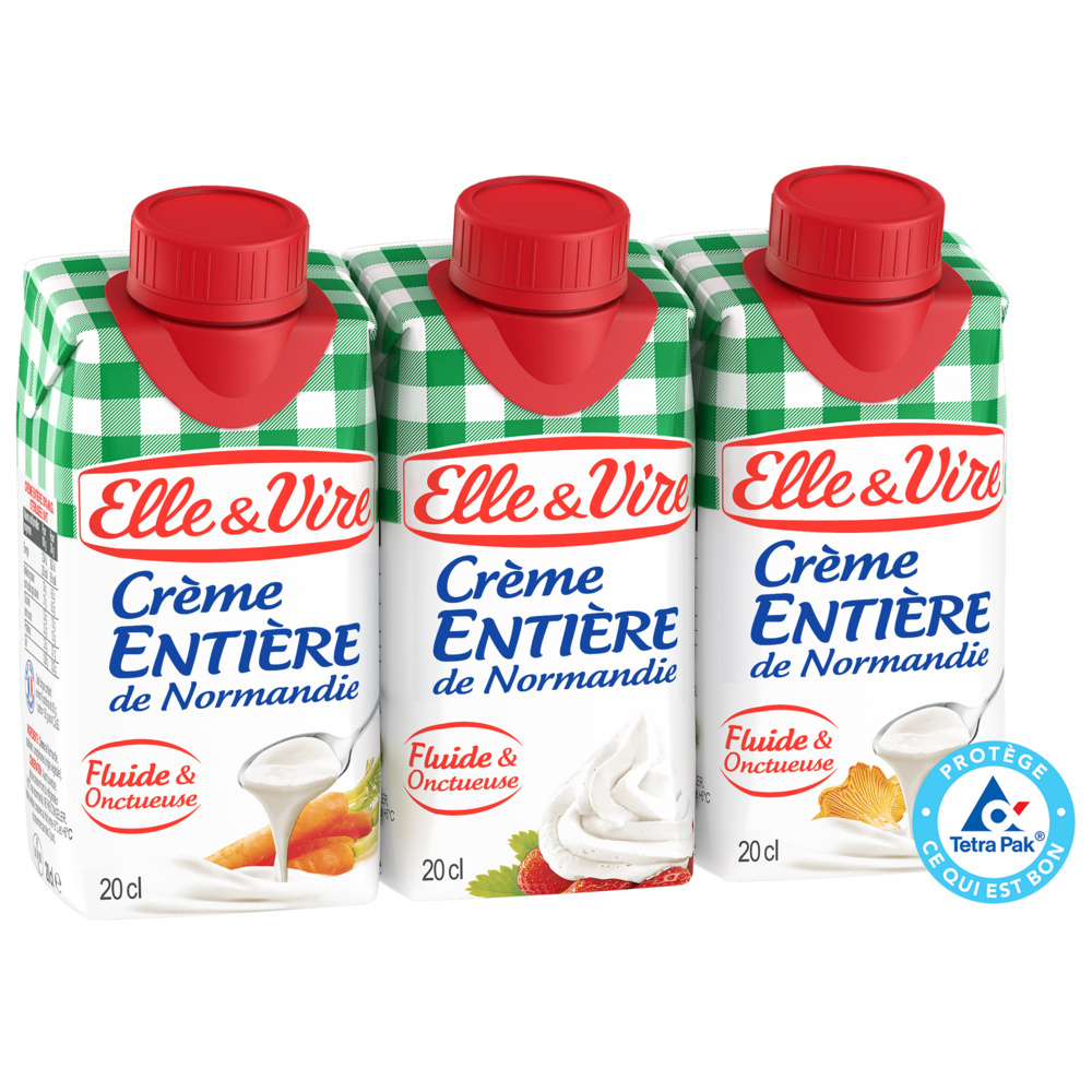 Elle & Vire Full Cream Milk From Normandy 30% MG 3*20Cl