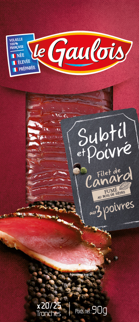Le Gaulois duck fillet smoked with 3 peppers