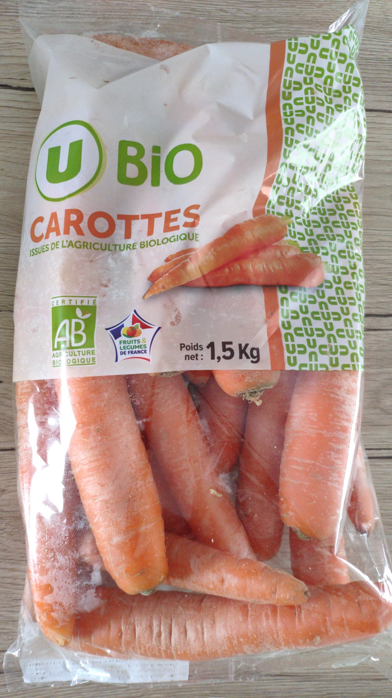 Organic bagged carrots 1.5kg