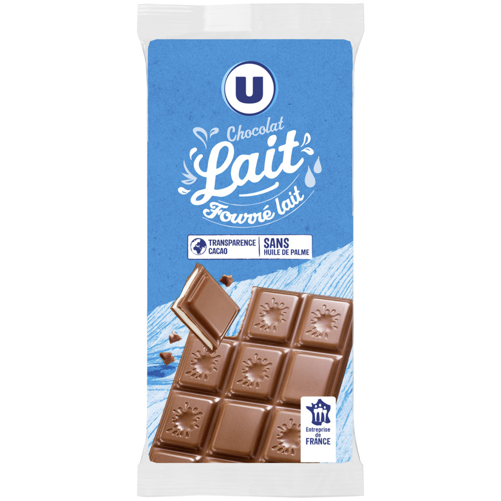 Milk-filled chocolate U