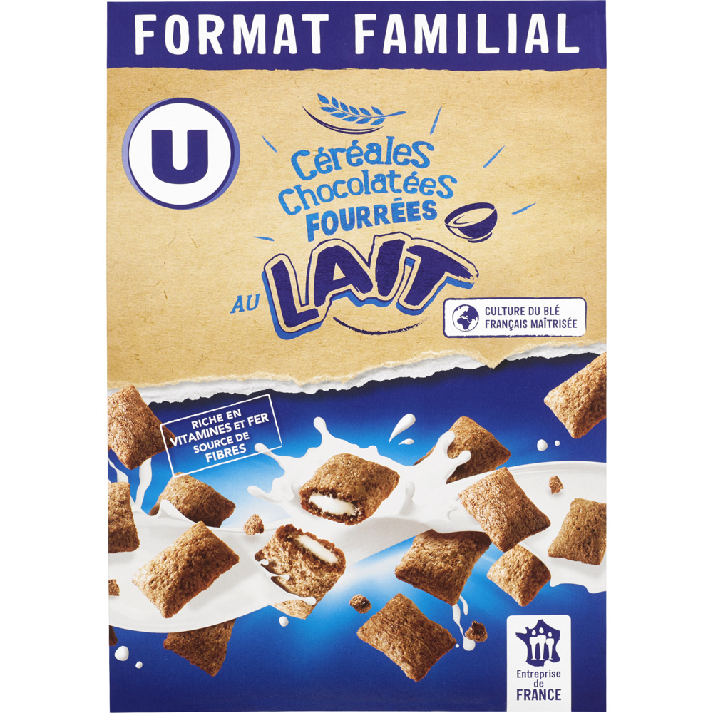Cereals with milk-chocolate filling