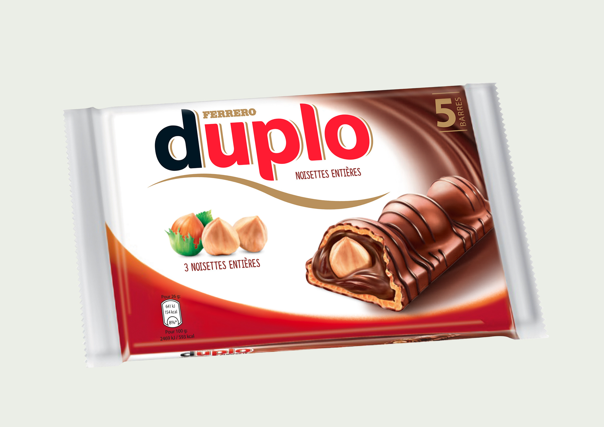Duplo whole hazelnut milk chocolate wafers x5 - 130g