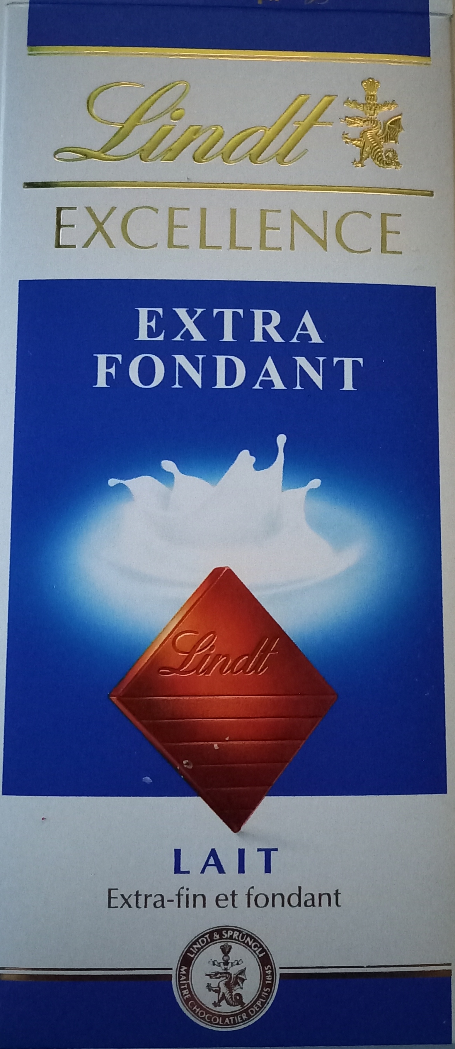 Lindt Excellence milk chocolate Extra Fondant
