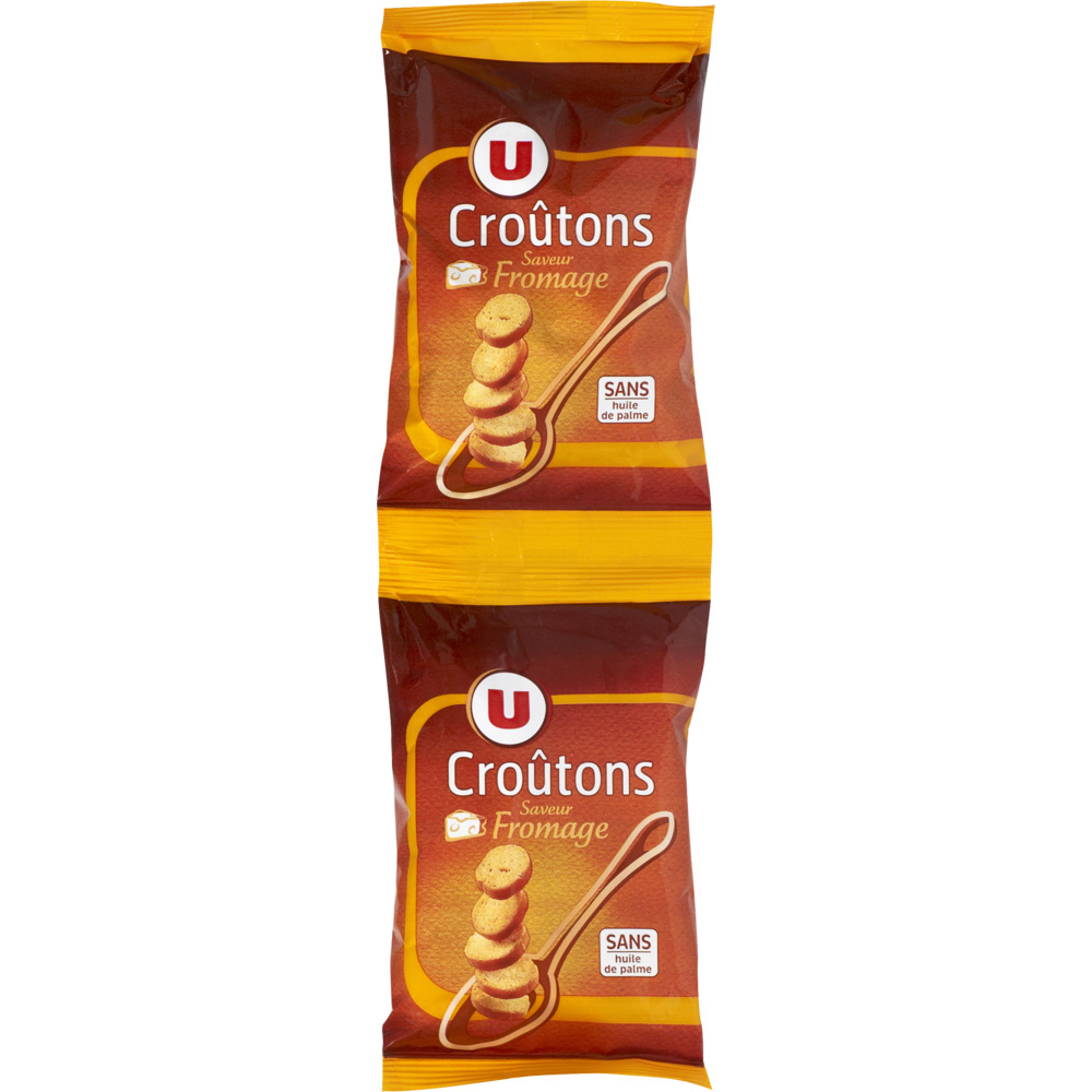 Fried round croutons for cheese-flavoured soup