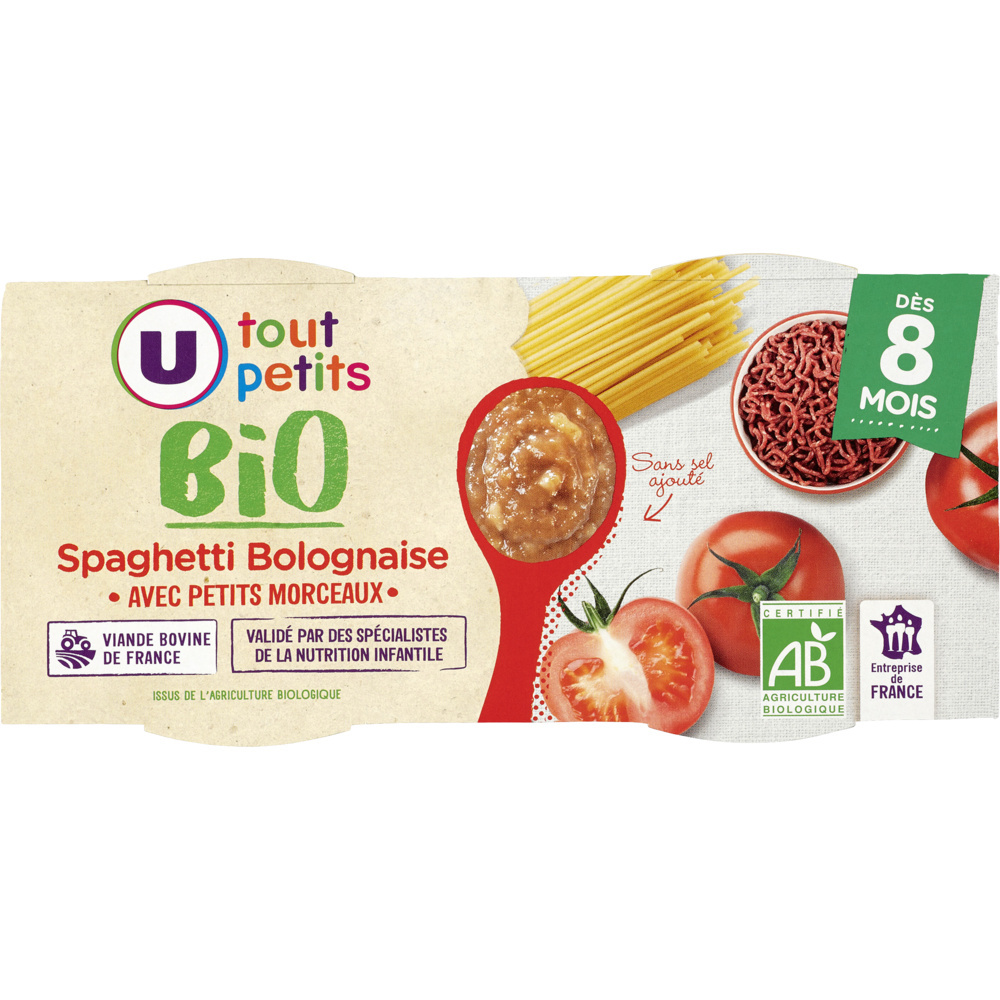 Baby dishes spaghetti bolognese U Organic