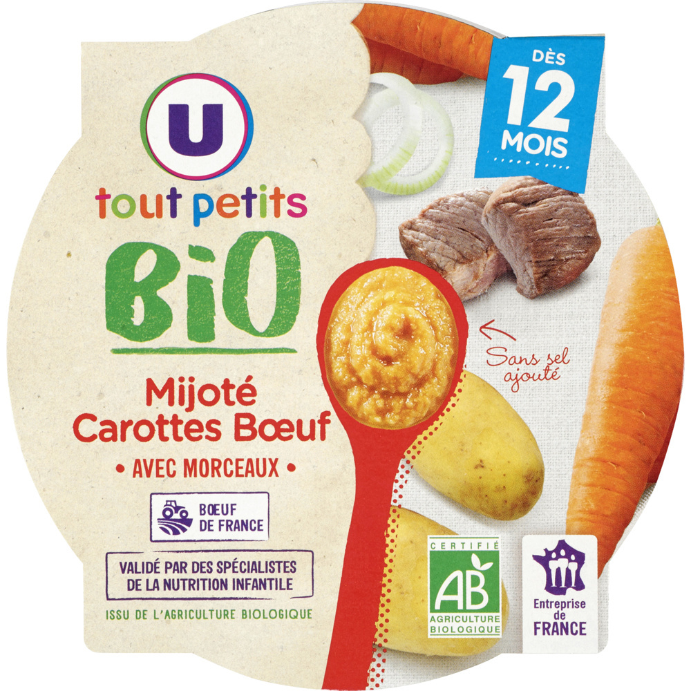 Organic U beef and carrot stew plate for baby