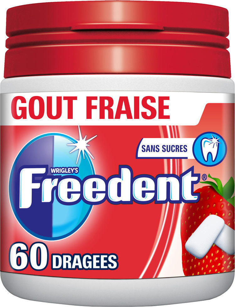 Freedent strawberry chewing gum