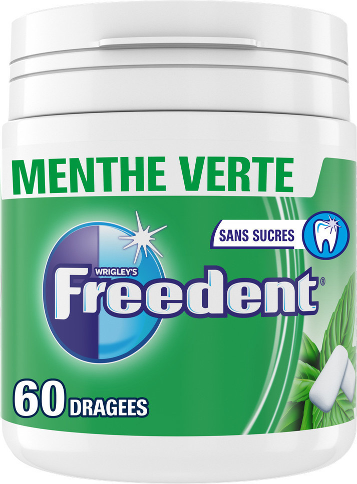 Spearmint chewing gum Freedent