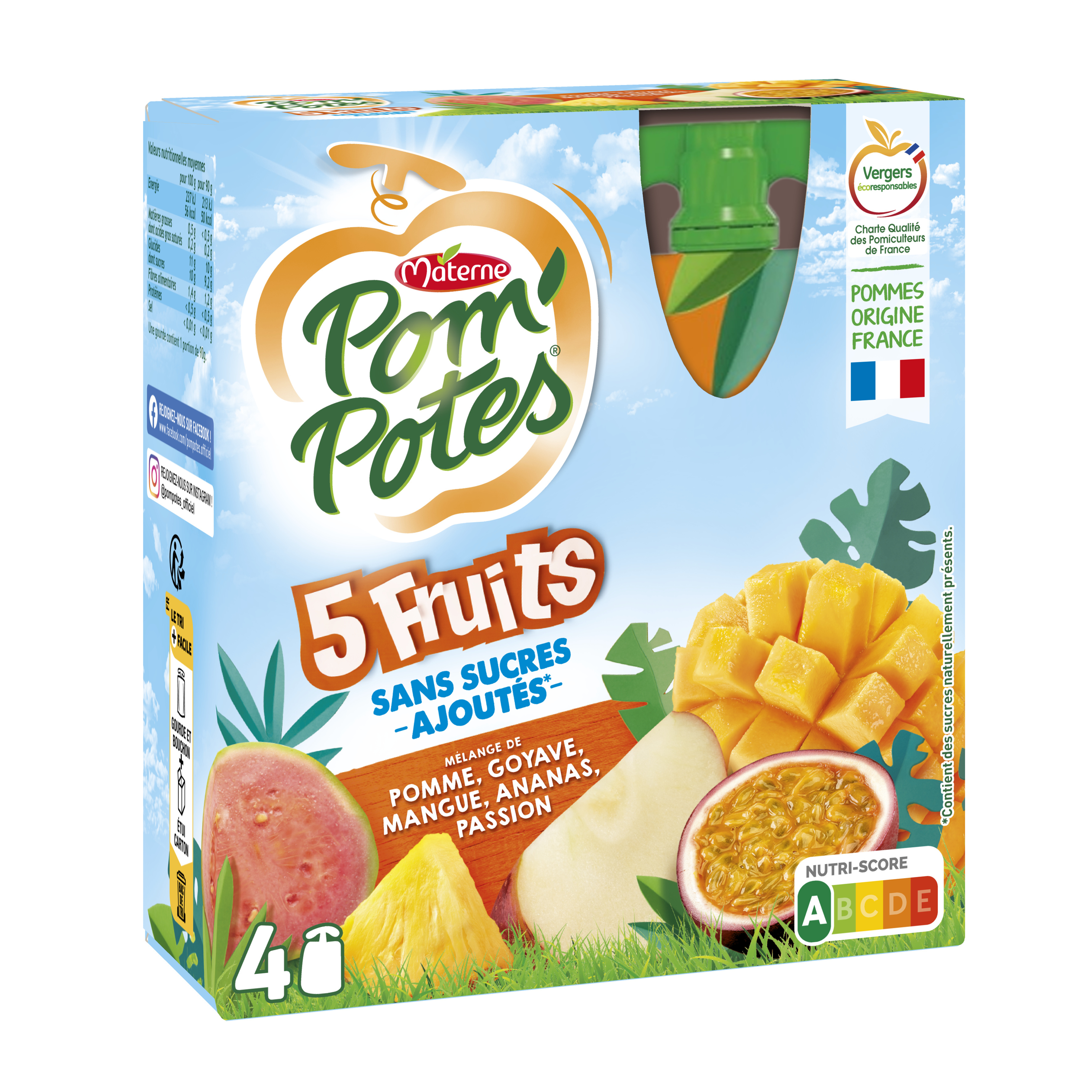 Pom'potes  5 Exotic Fruit Compotes 4x90g