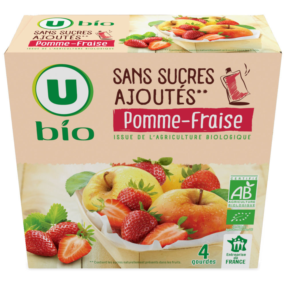Organic apple strawberry compote in gourd U