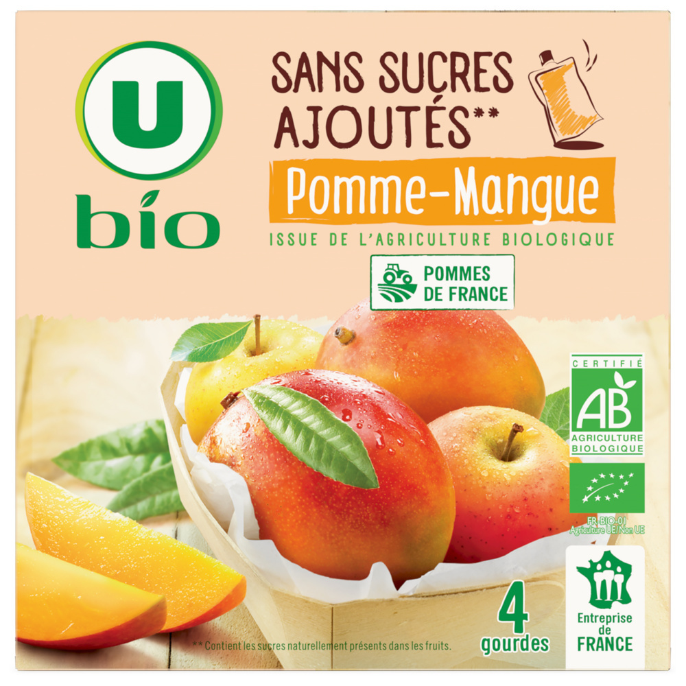Organic apple mango compote with no added sugar U
