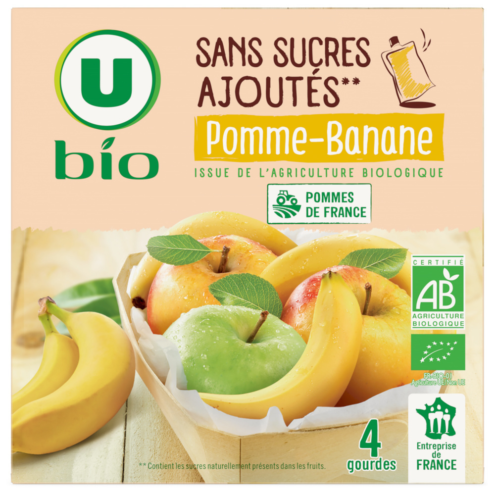 Organic apple banana compote with no added sugar U