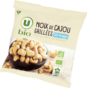 Roasted organic cashews with no added salt U