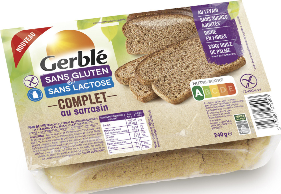 Gerblé gluten-free and lactose-free buckwheat wholemeal bread