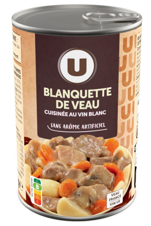 Blanquette of veal cooked in white wine U