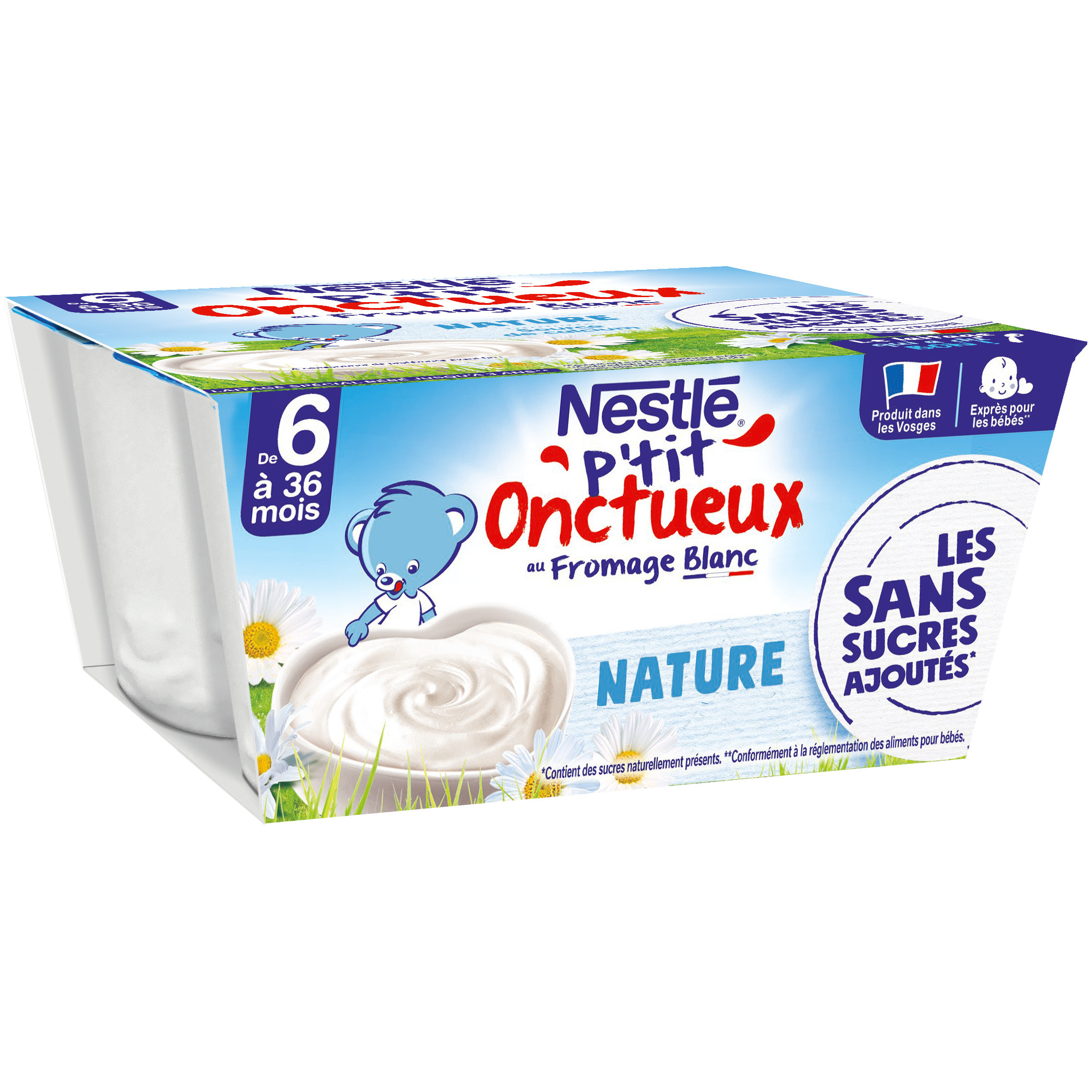 Nestlé P'tit onctueux plain cream cheese - 4 x 90g - From 6 months