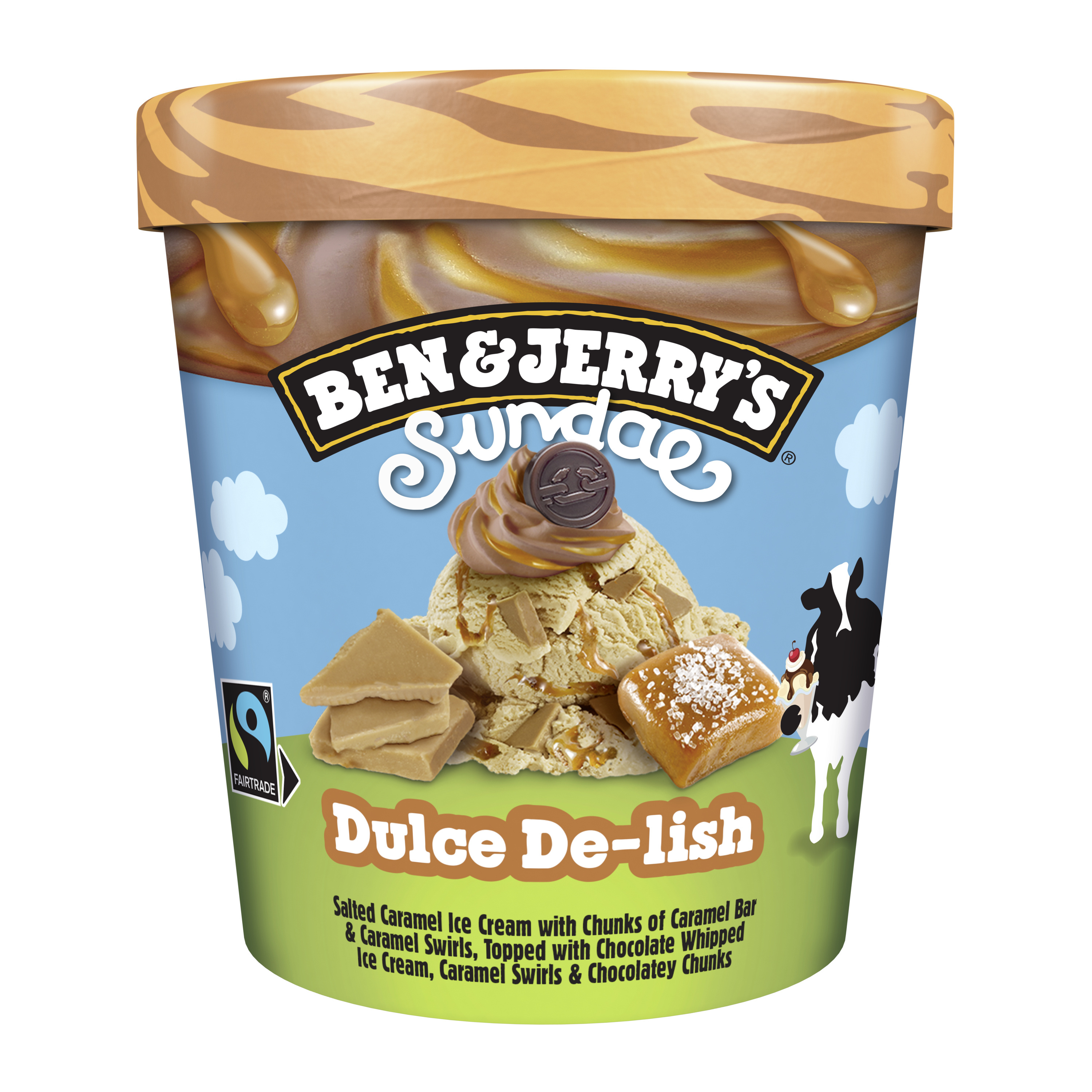 Ben & Jerry's Salted Caramel Sundae Dulce De-lish Ice Cream in a Jar 