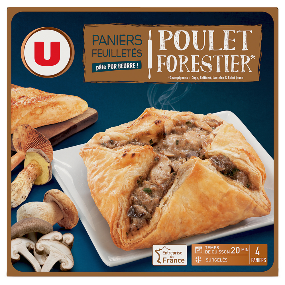 Forest mix chicken puff pastry baskets U