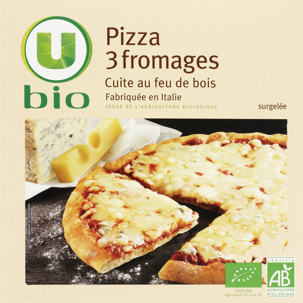 Organic three-cheese pizza U