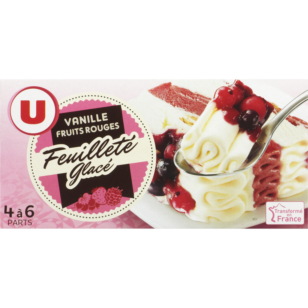 Vanilla-red fruit ice cream puff U