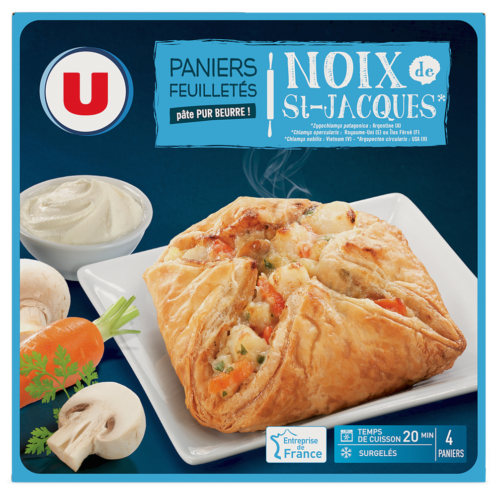 Puff pastry baskets with scallops U