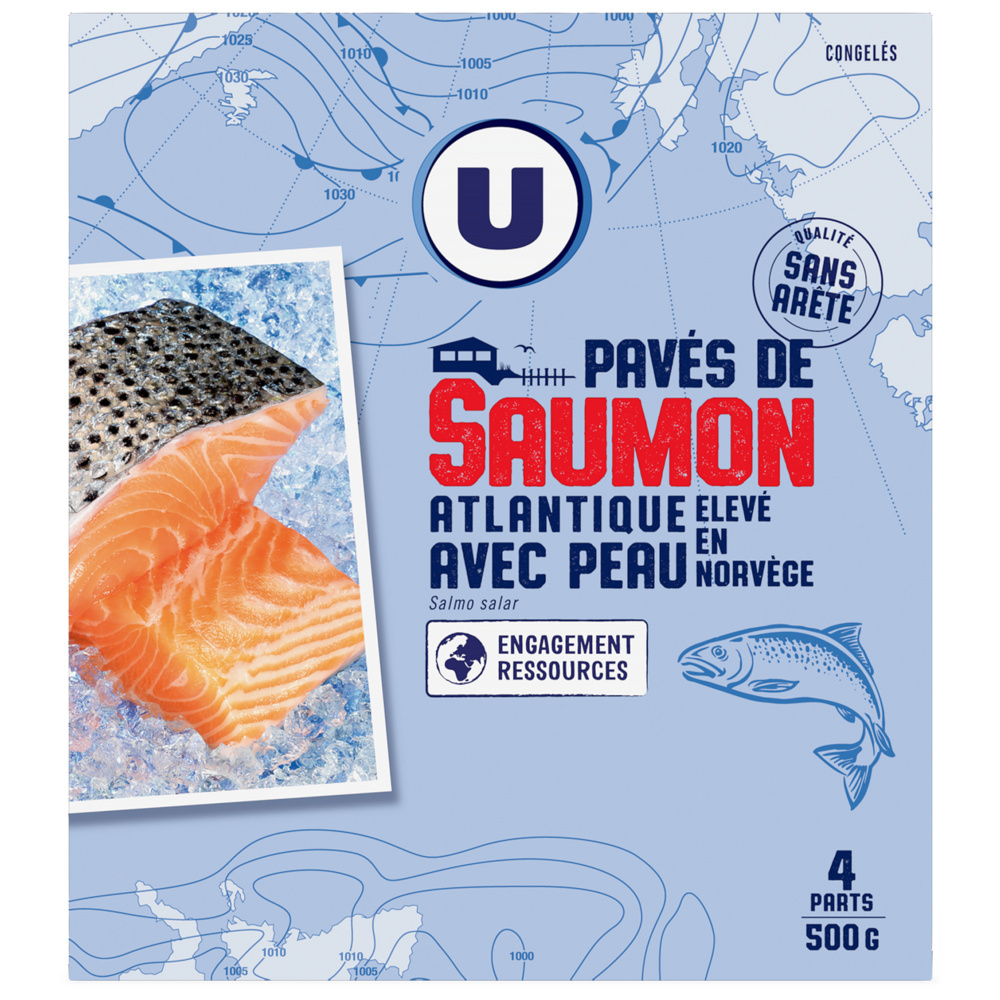 Pavés de saumon d'atlantique avec peau U